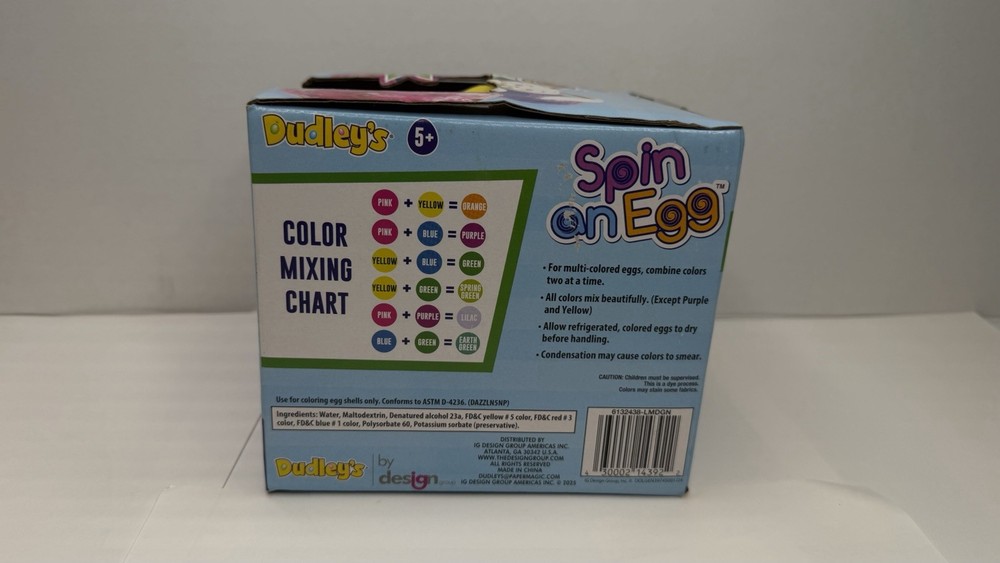 Dudley's Spin on Egg Kids' Easter Craft Kit with Spinner & 5 Color Packets