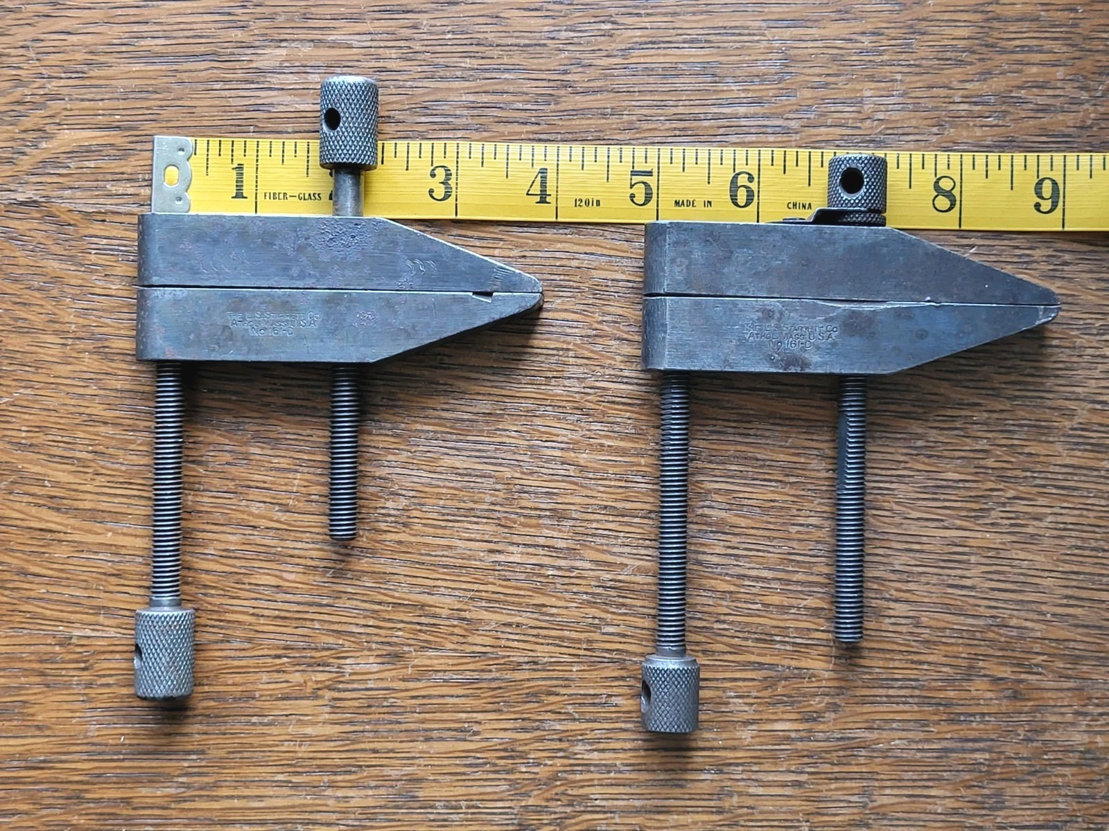 (2) Vintage L. S. Starrett No. 161-D Parallel Clamps 4" Machinist Tools USA
