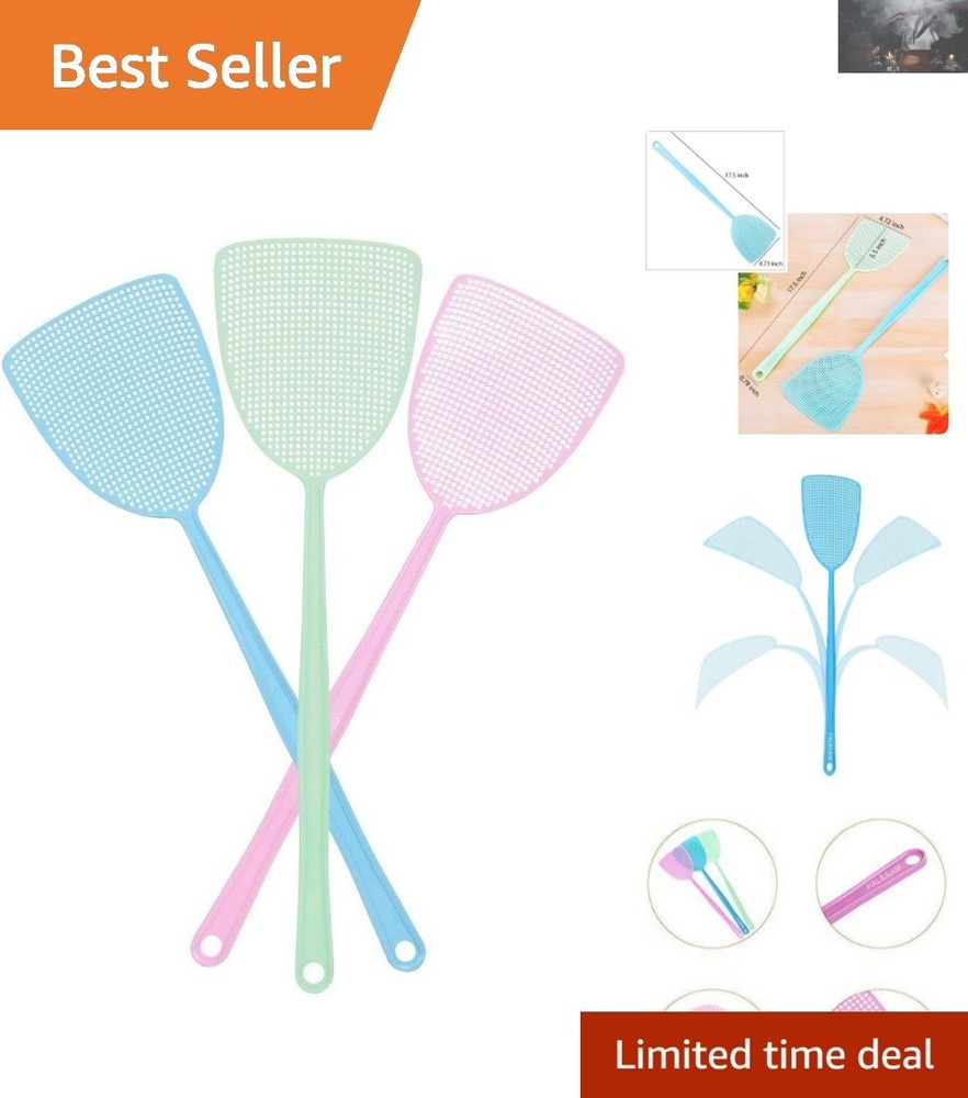 Eco-Friendly Fly Swatter 3-Pack - Strong & Flexible Pest Control Solution