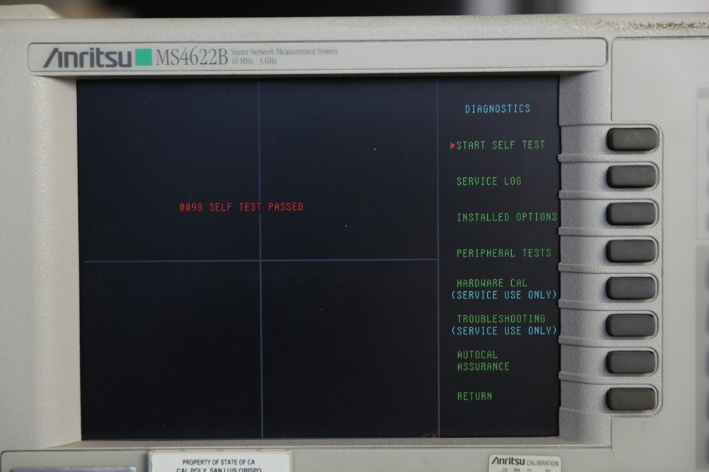 Anritsu MS4622B Network Analyzer Opt 2, 3A, 4, 8, 13 Passes Self Test As Is