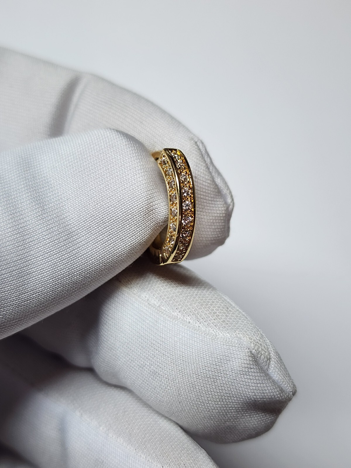 Gold, Silver Plated Hoop Earrings With Cubic Zirconia Unisex Hip Hop Jewelry