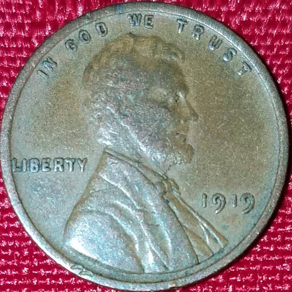 1919-P Lincoln Wheat Penny - See pics.  (p106)