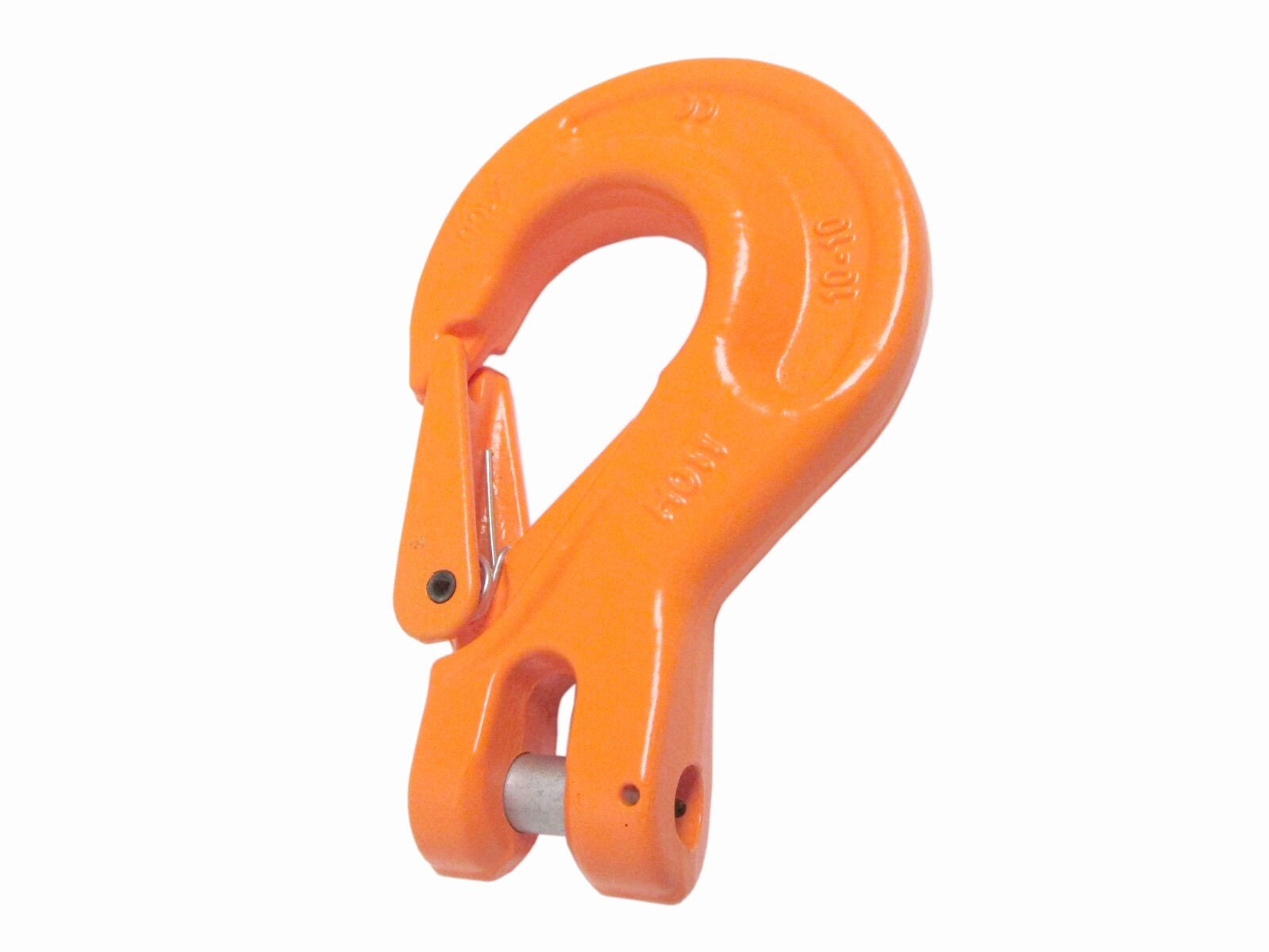 1/2" Grade 100 Forged Clevis Sling Hook with Latch | 15,000 lbs WLL | Orange