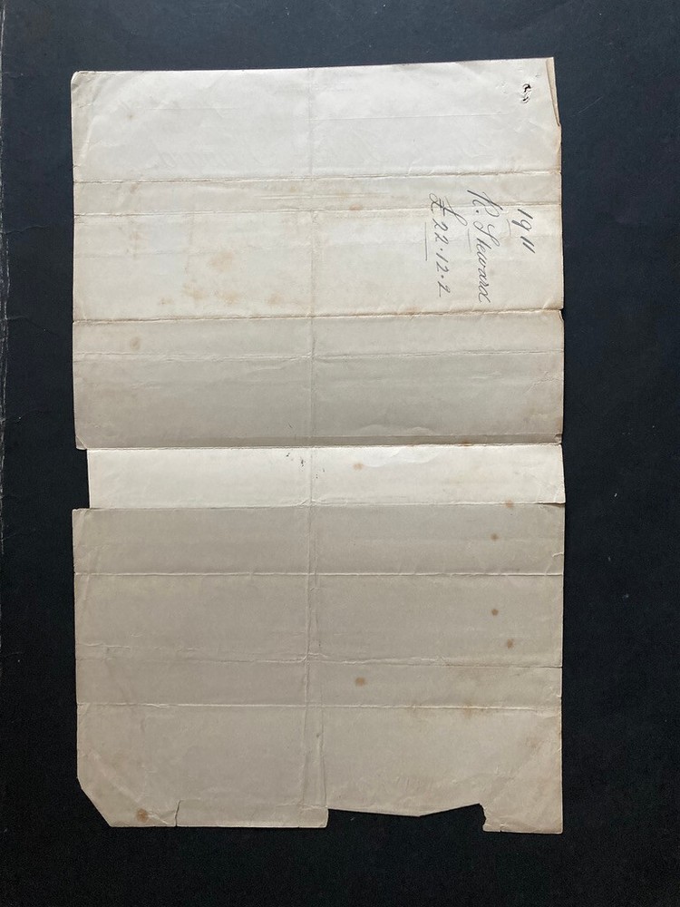 1911 Robert Steward builder & contractor Marsham paper invoice bill