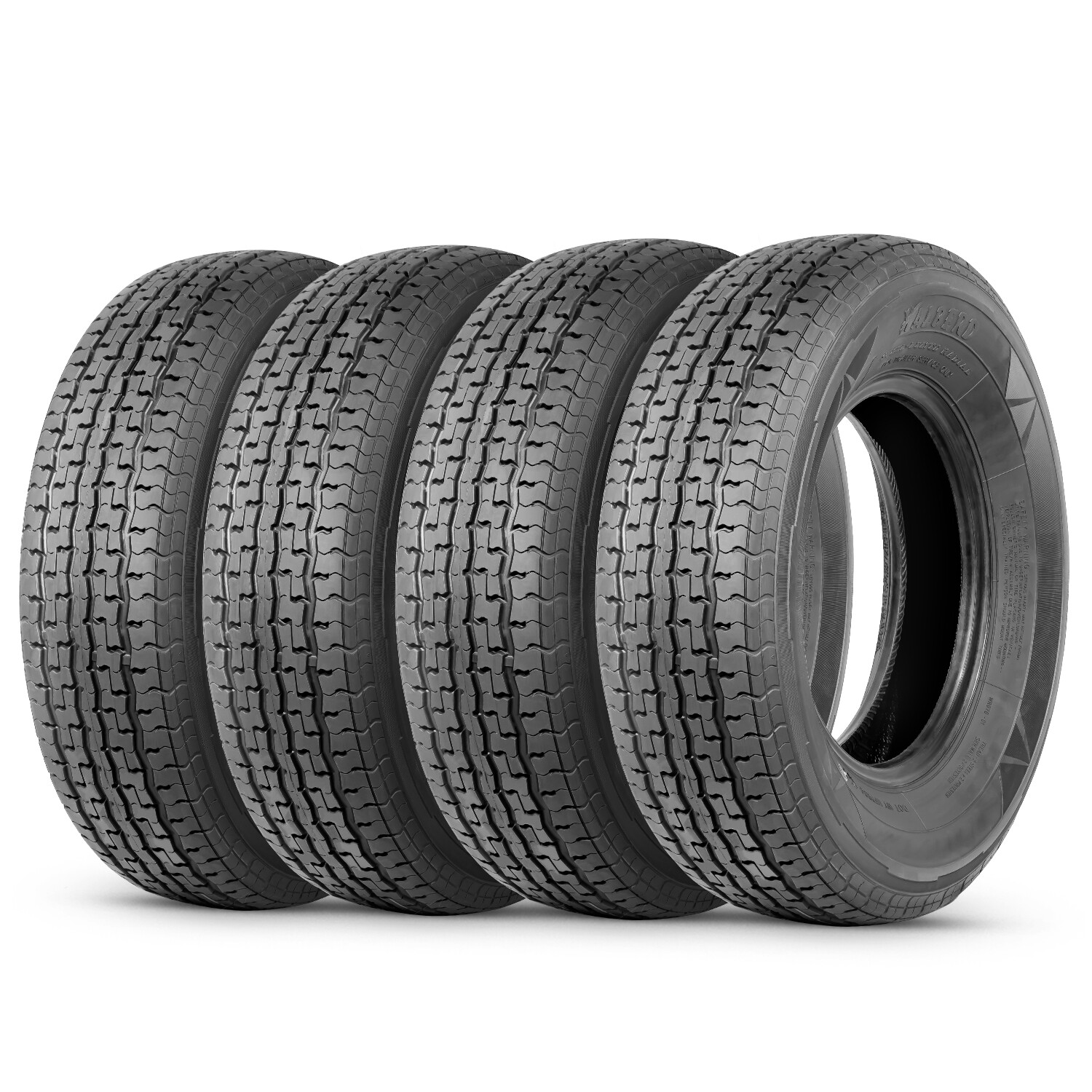 Set 4 ST205/75R15 Trailer Tires 8 Ply 205 75 15 Load Range D Radial Heavy Duty