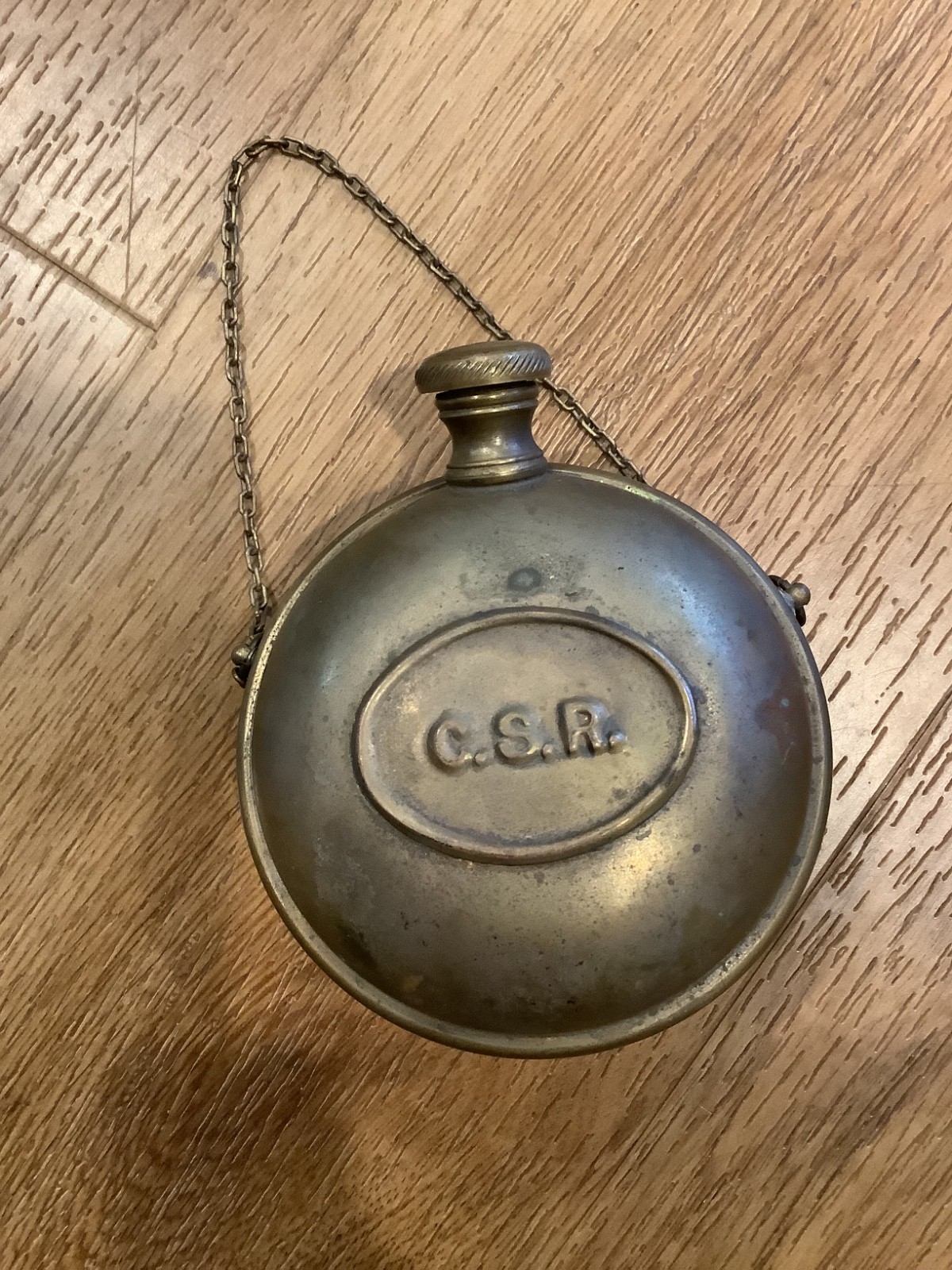 Antique Copper Brass Medicine Inhaler, Wooden Case