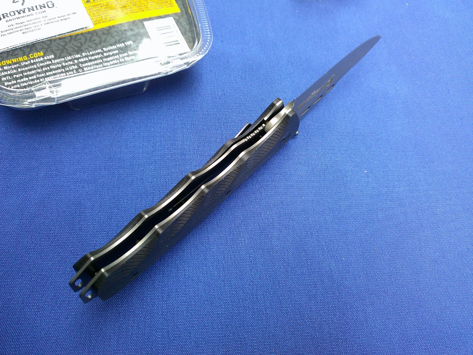 Browning Black Label Tactical USA Knife Spring Assist Liner G-10 Scales New USA