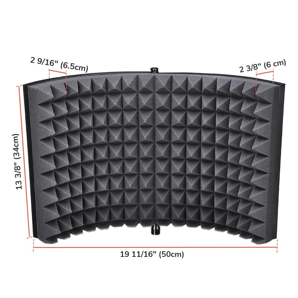 2 Fold Microphone Isolation Shield Video Studio Recording Absorber Foam Panel