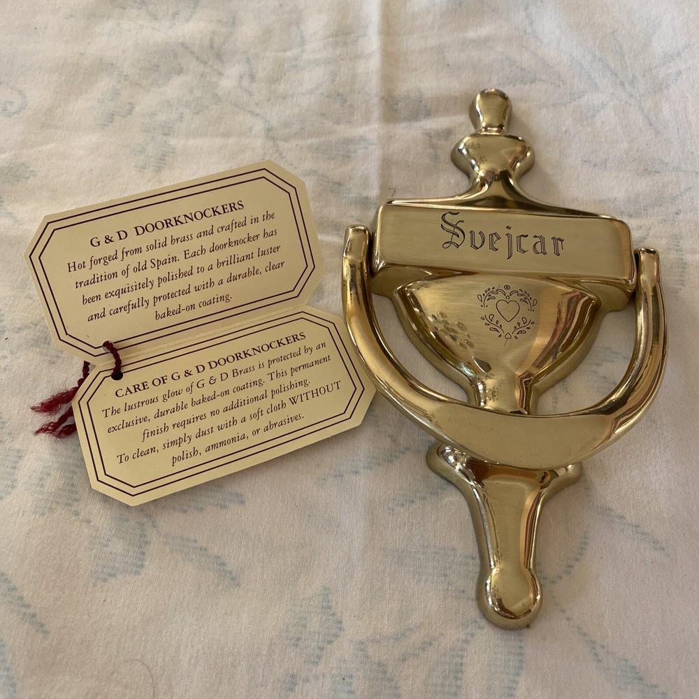 G and D Solid Brass Door Knocker Made In Spain