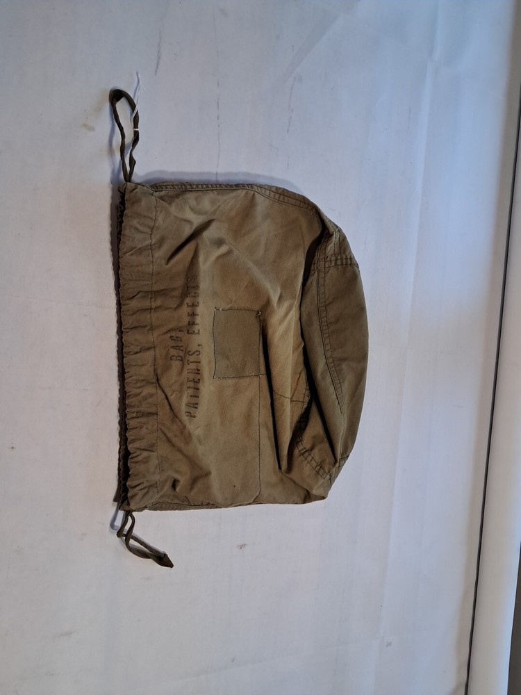US Military Issue Patients Personal Effects Cloth Bag Pull String Vintage J17