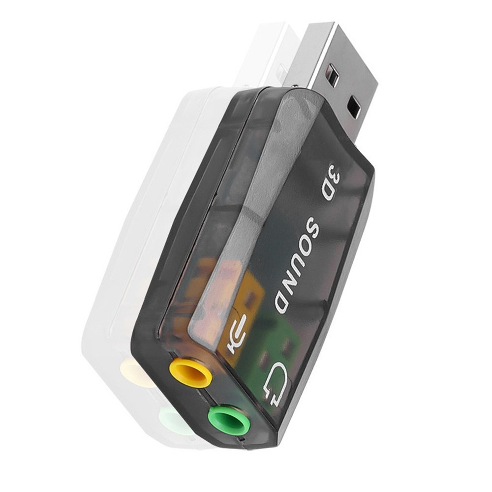 External USB Sound Card 3D Audio Headset Microphone Adapter for PC Desktop1130