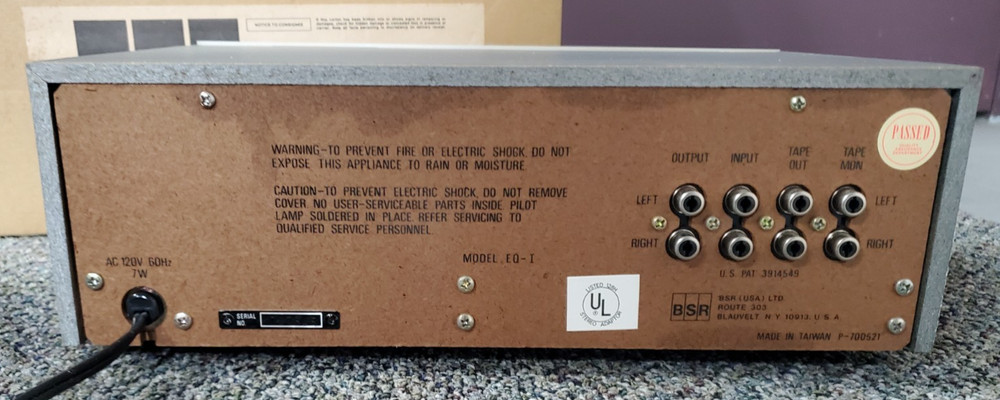 BSR EQ-I Stereo Frequency Equalizer Cleaned & Servived. Works Great! L@@K!