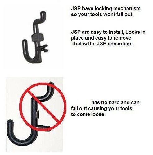 Plastic Black J Hook Peg Board Hook Tool Storage 100 Pack PEGBOARD NOT INCLUDED