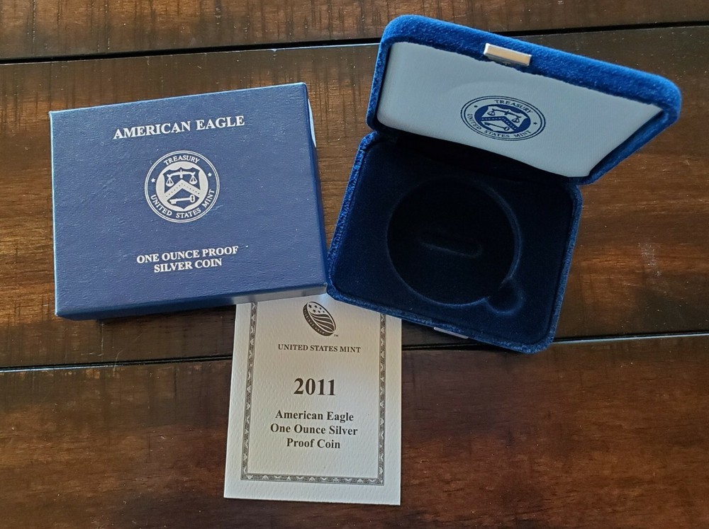 2011 Proof $1 American Silver Eagle Box & COA | No Coin