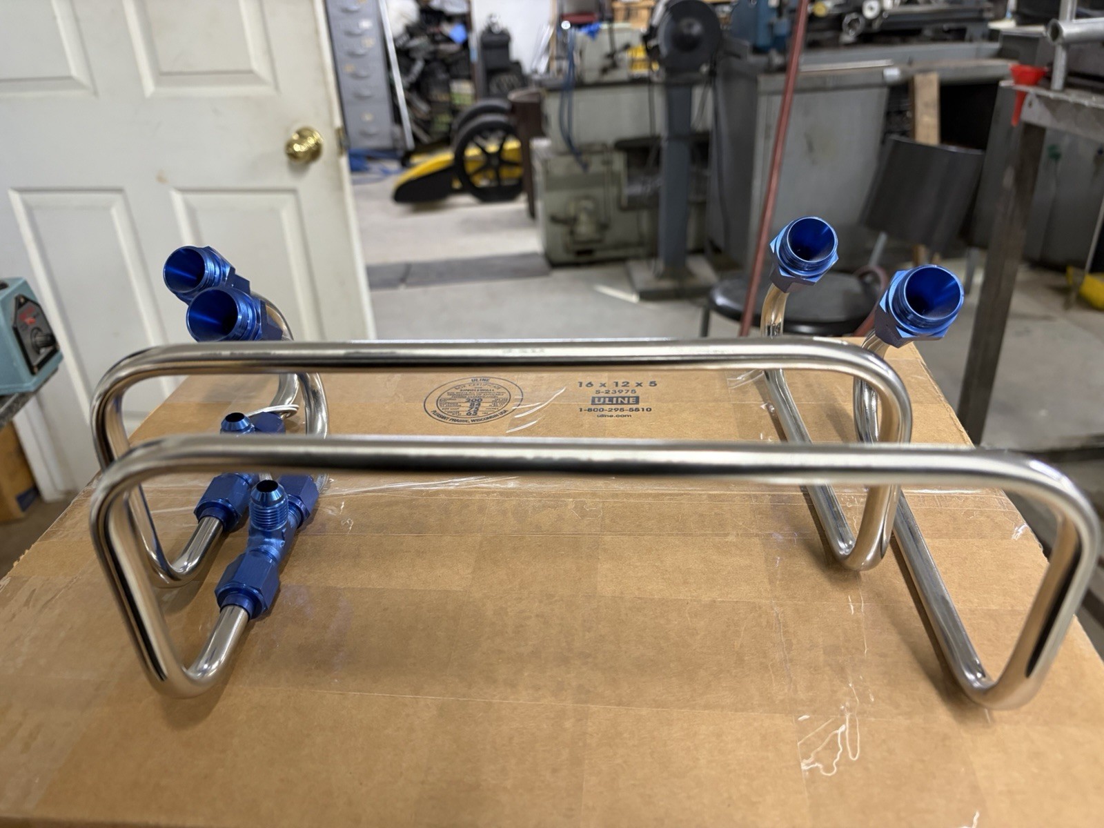 Mooneyham Blowers Holley carb stainless side saddle fuel lines Blower Tunnel ram