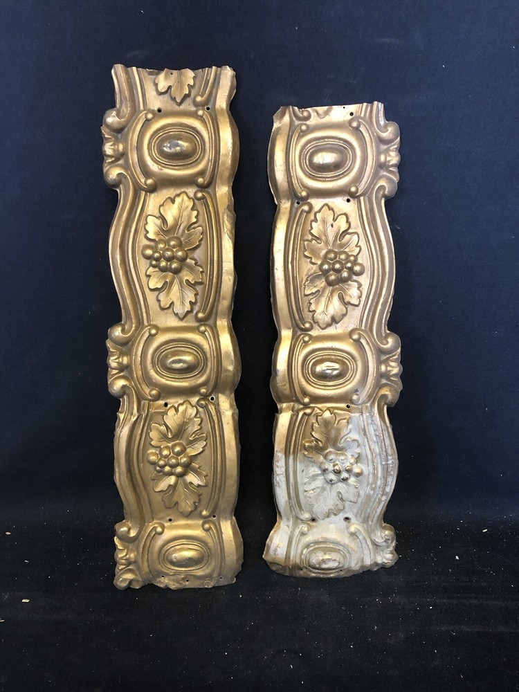 Pr 1930’s 16 3/8” Brass Pediments