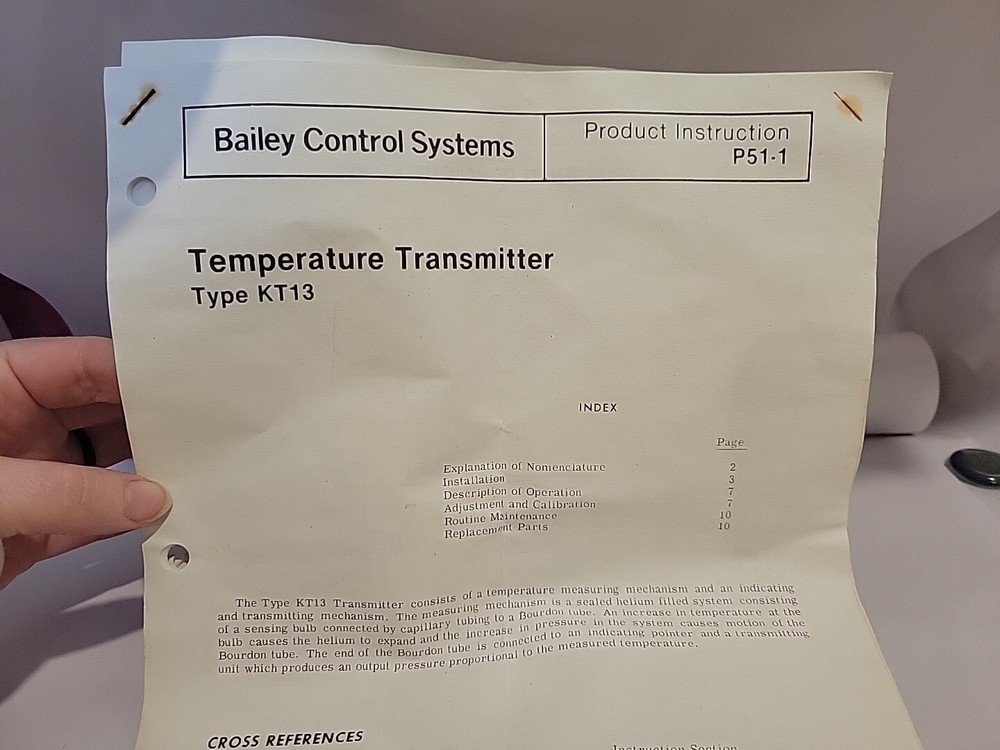 Bailey Control Systems Temperature Transmitter KT13