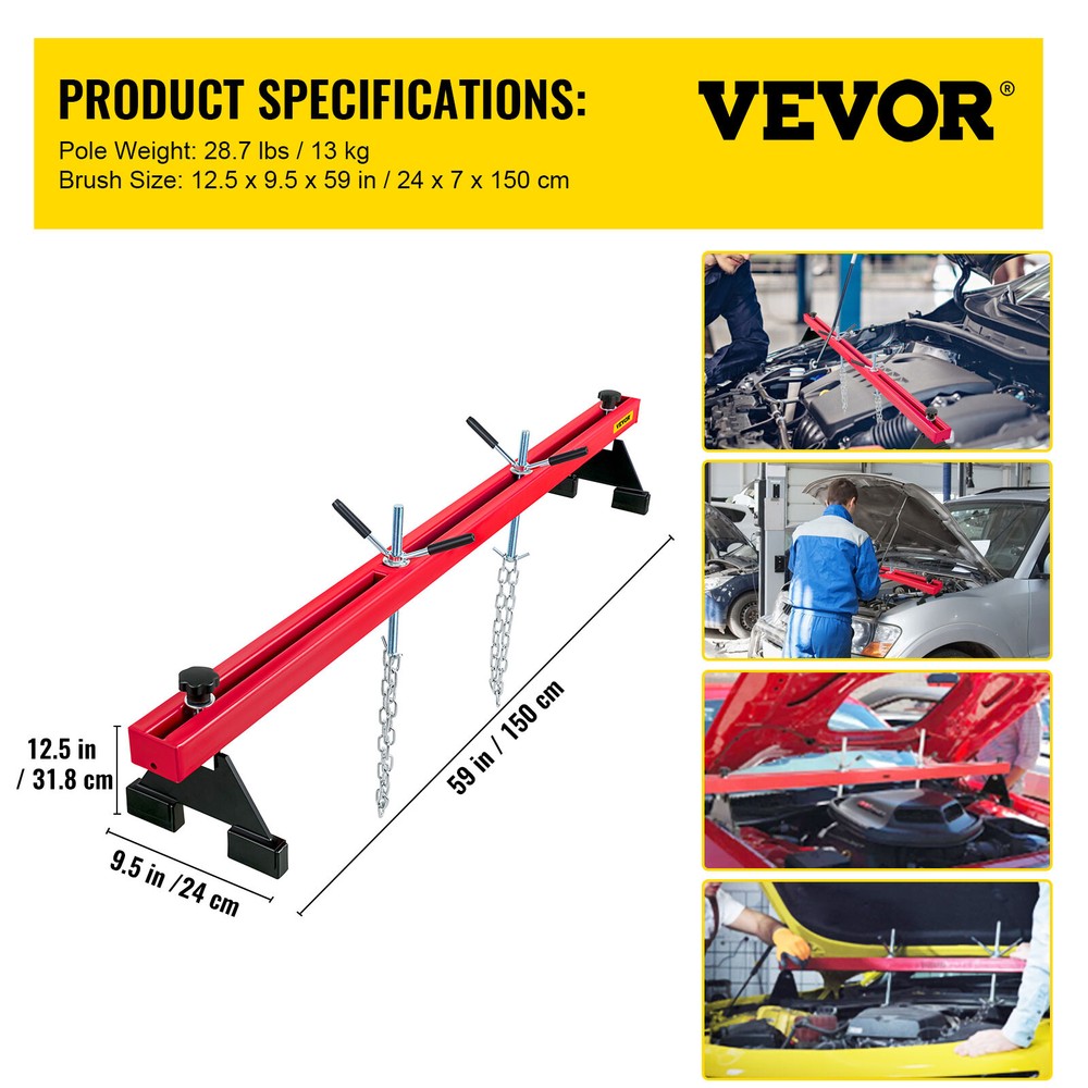 VEVOR Engine Support Bar Engine Load Leveler 1100 Lbs Transmission w/ Dual Hook