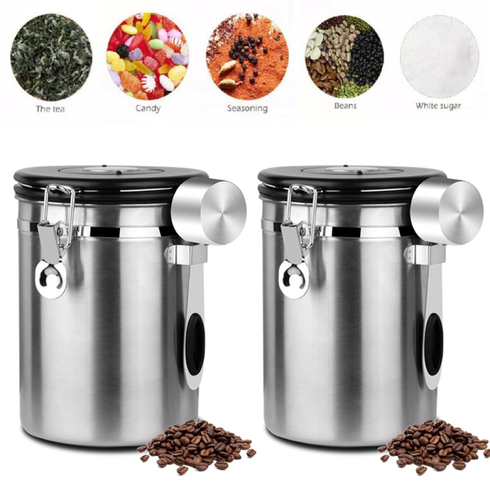 Airtight food Storage Coffee Container Tea,Sugar,Flour, Cereal, Measuring Scoop