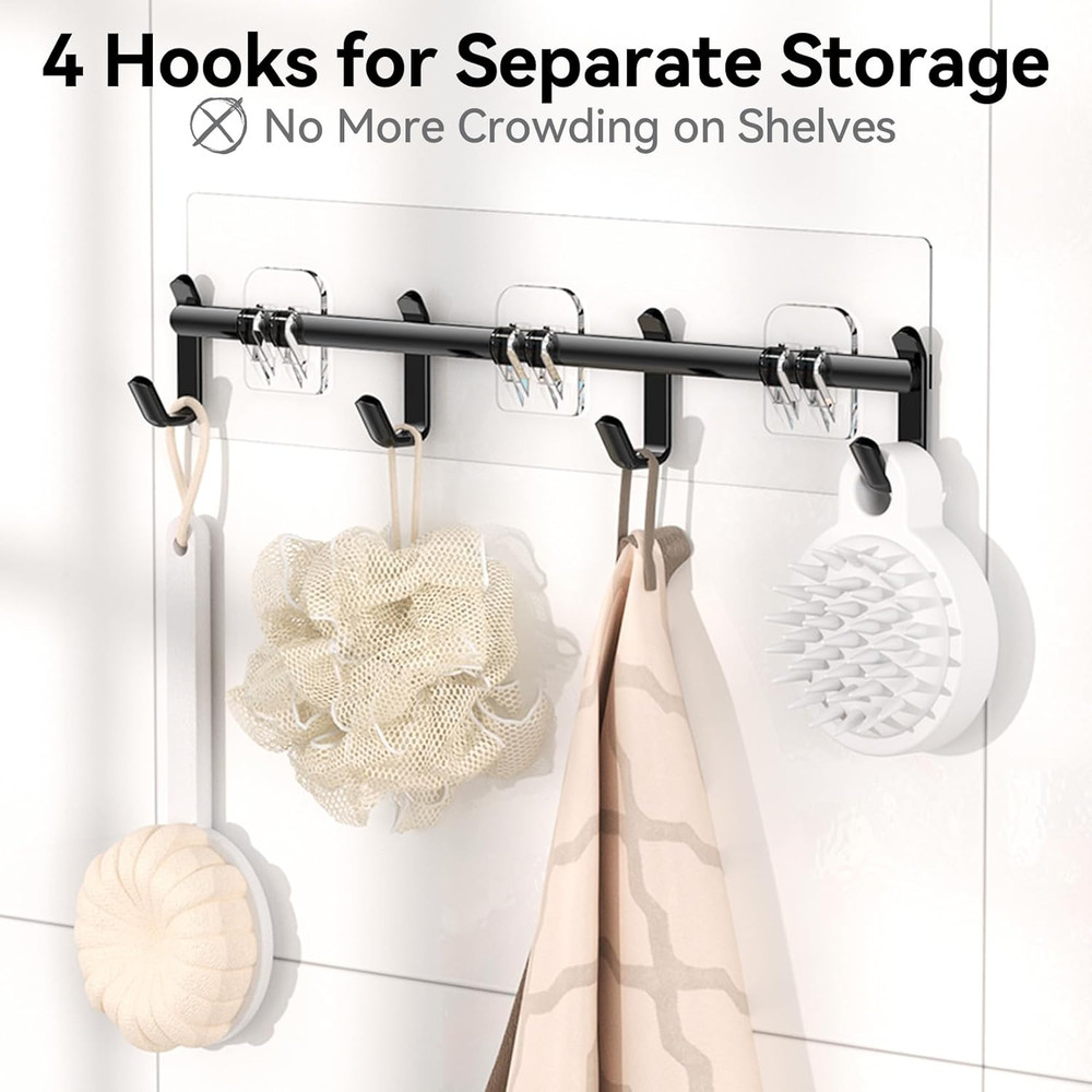 Shower Caddy, 100% Rustproof Shower Organizer with Soap Holder, 6 Pack Large Cap