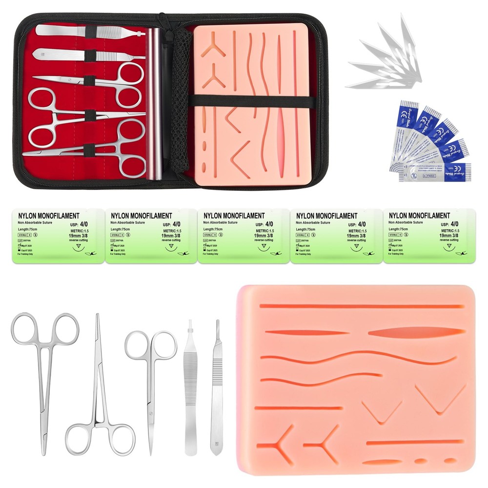 Spectabilis Suture Practice Kit: Silicone Pad, Instruments for Medical Students