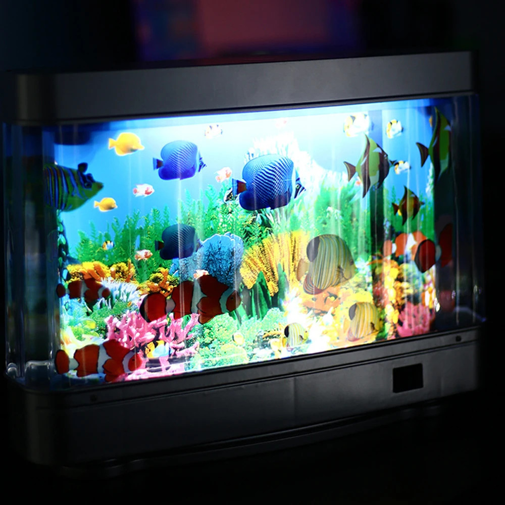 Desktop aquarium fish tank decorative light, USB dynamic fish tank decorative