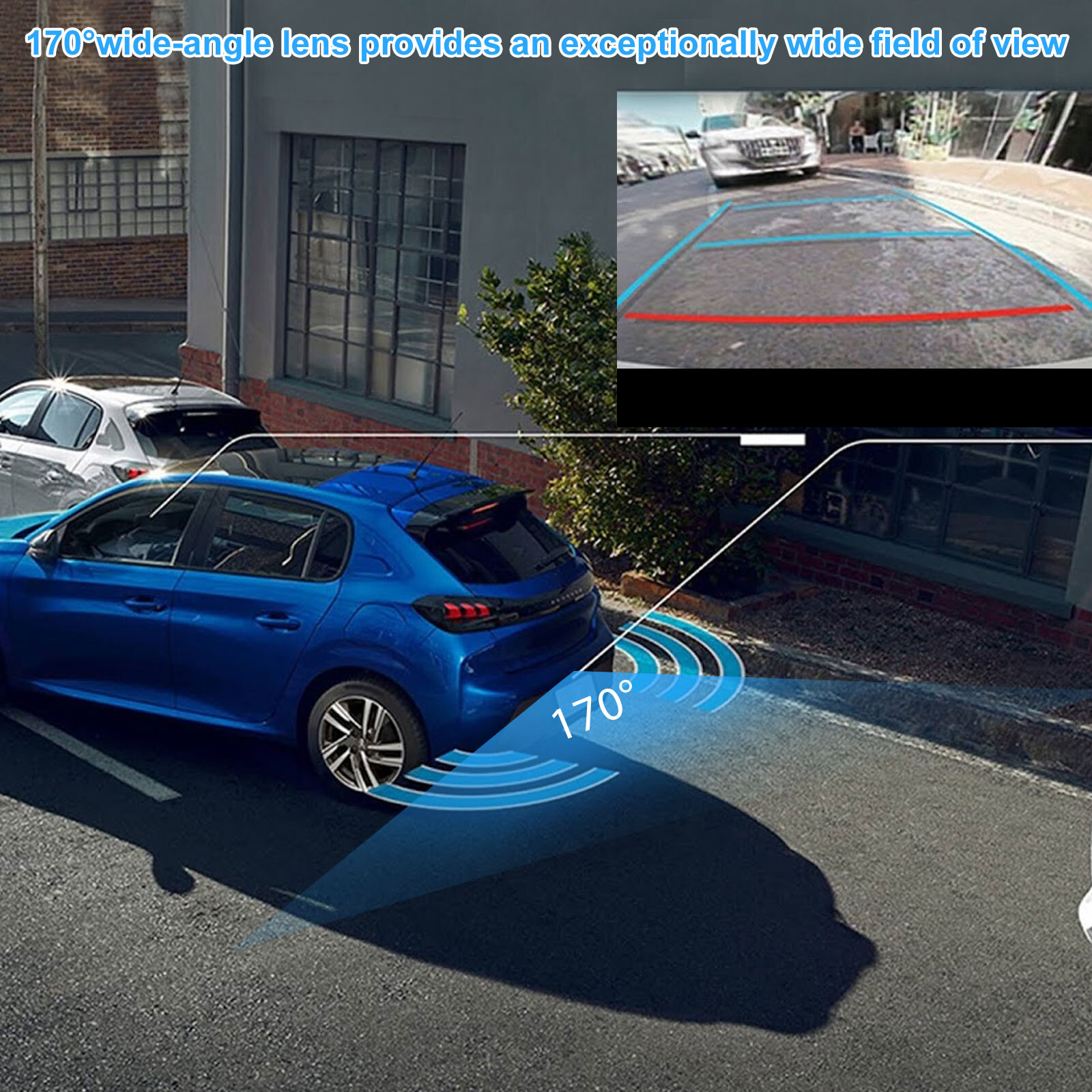 170° AHD Car Rear View Backup Reverse Camera Night Vision Waterproof Cam Black