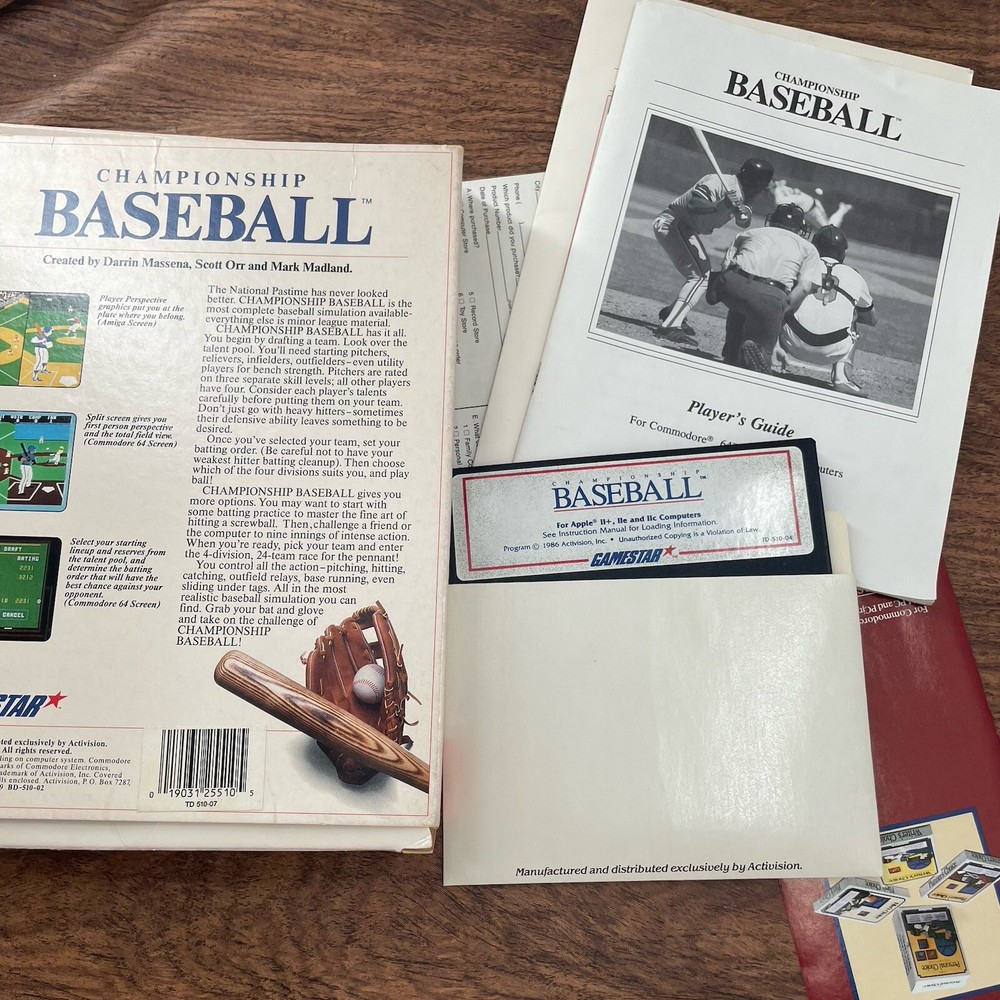 Vintage Computer Software And Game Lot Award Maker Plus & Baseball Tested 5.25”