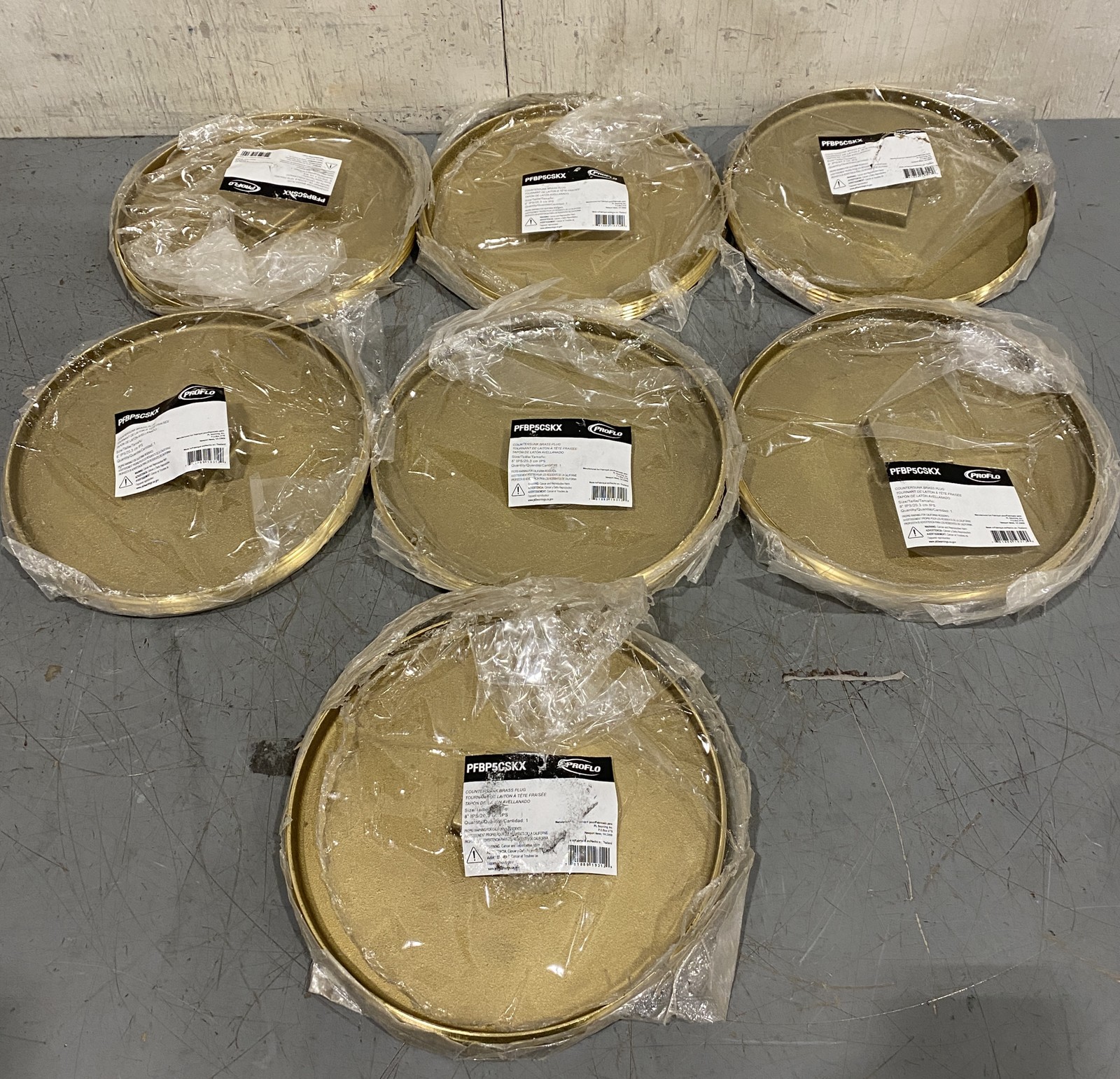 Lot of 7 ProFlo 8" MIPT Brass Square Head Plug PFBP5CSK