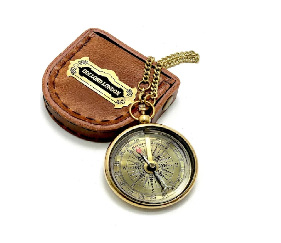 Vintage Handmade Solid Brass Nautical Pocket Compass Adventure Gift