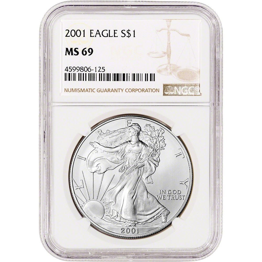 2001 American Silver Eagle Coin - NGC MS69