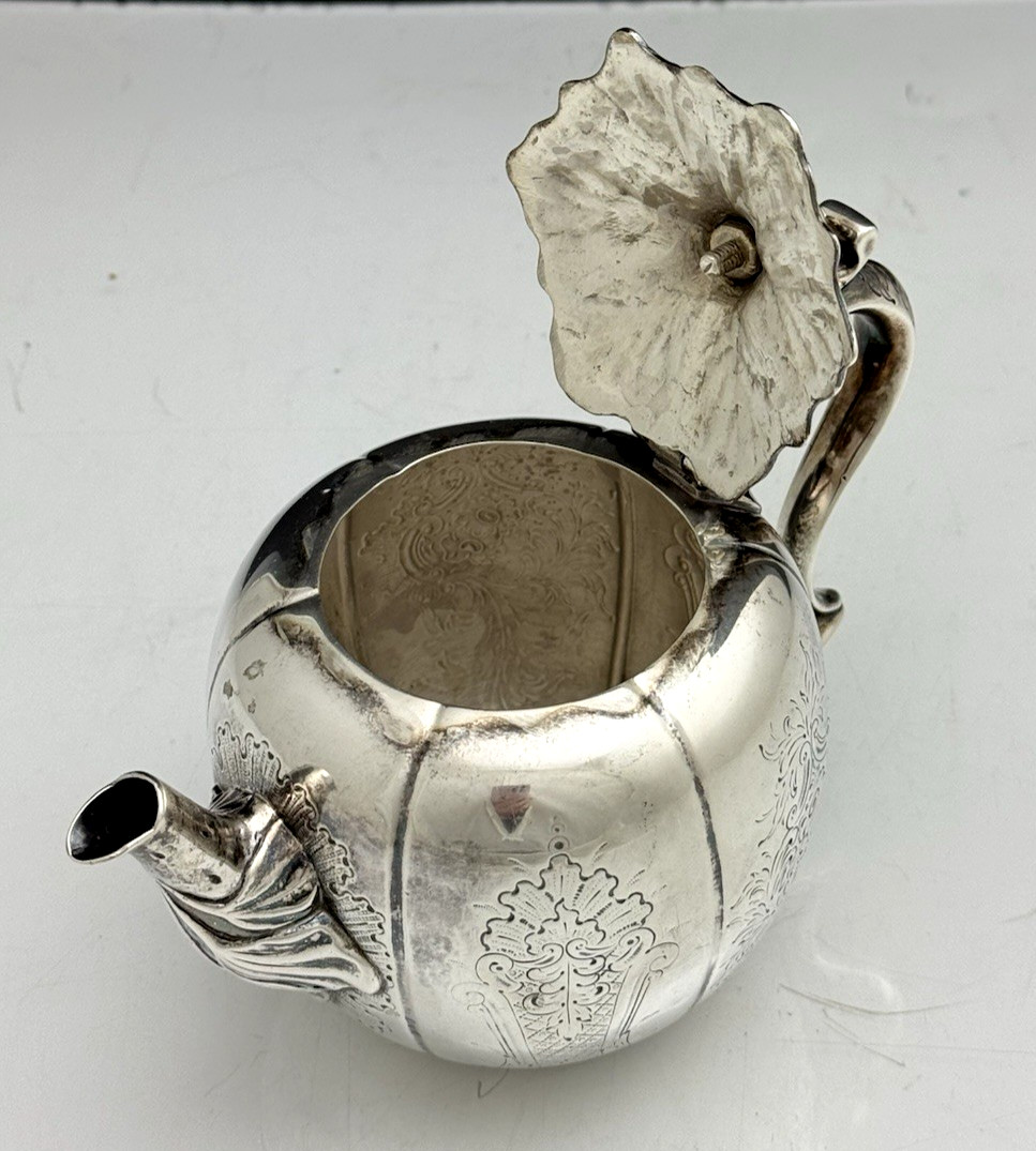 Rare William Adams New York Coin Silver Bachelor Teapot c1840