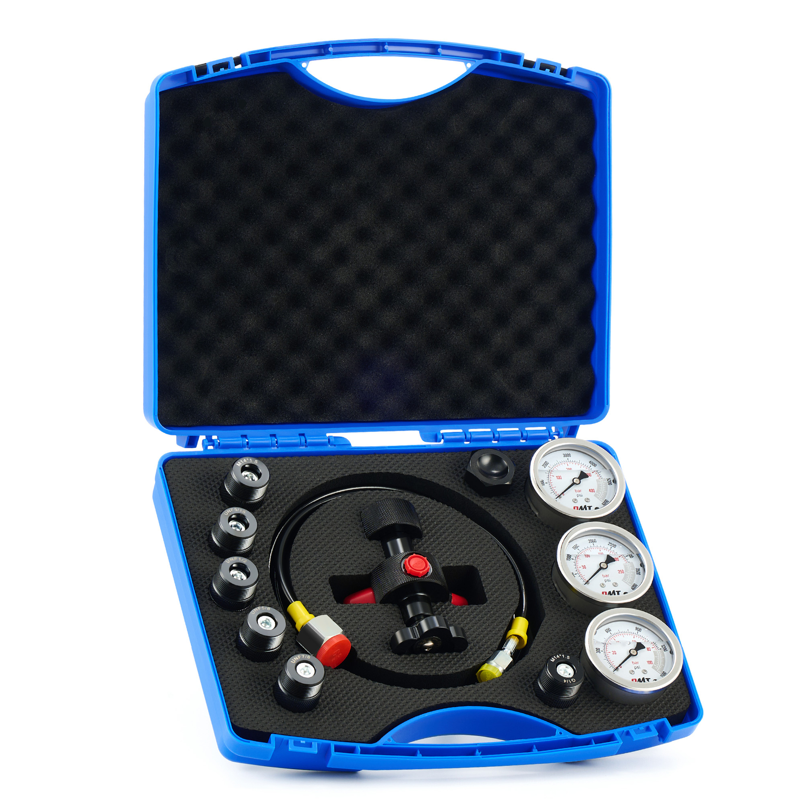 OMT Hydraulic Nitrogen Accumulator Charging Kit with 3 Gauges Gas Valve Test Kit