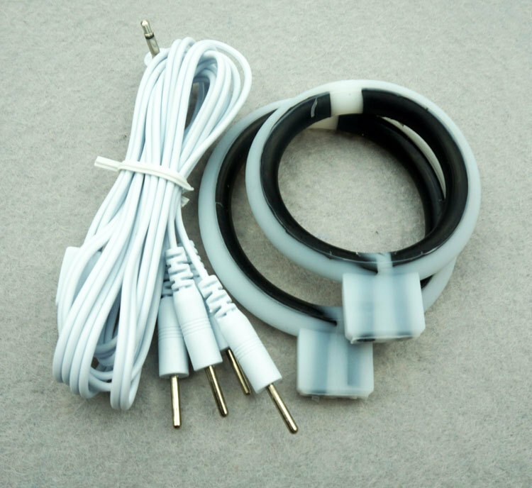 Control Shock Kit Adjustable E-Stim 2 Rings Plug Wire Men Exercise Device Set