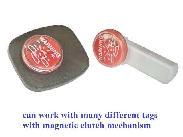 500 pcs EAS Security Ink Tag Converter Pin with Red Warning