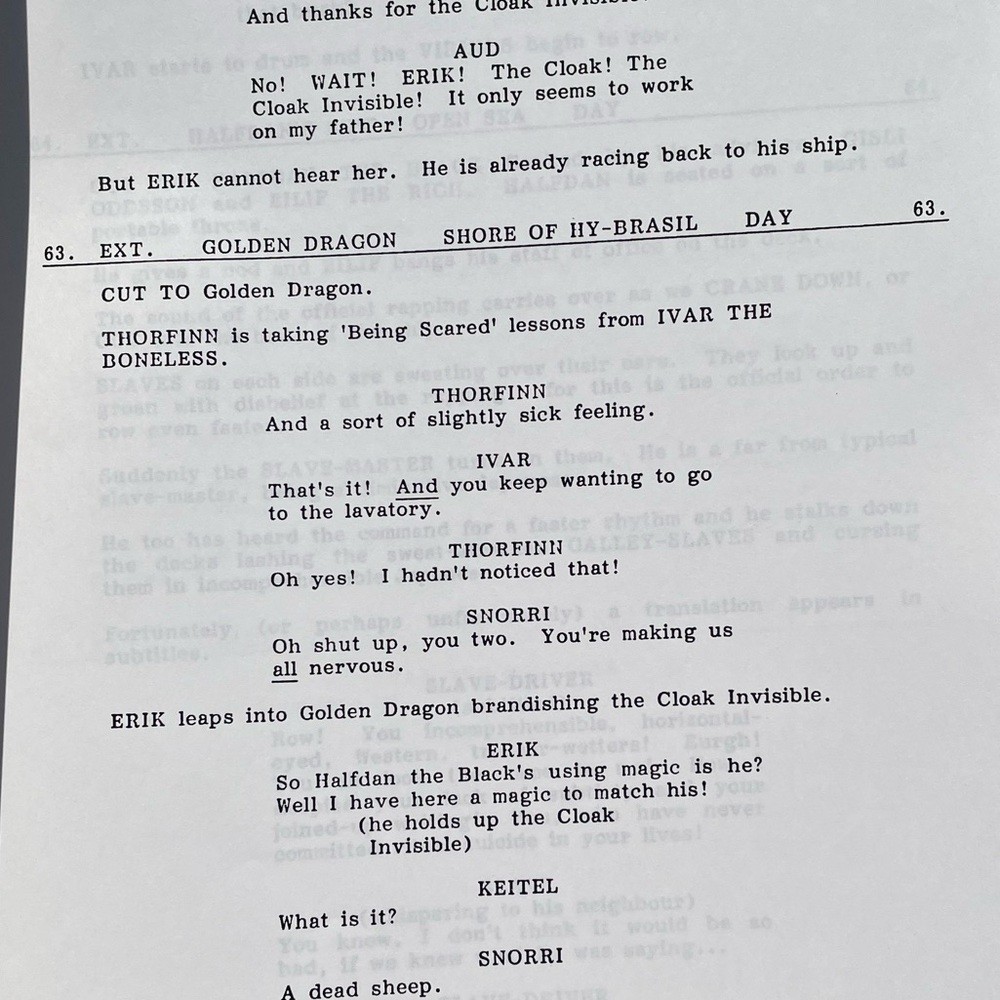 Erik The Viking 1988 Vtg Production Shooting Script Terry Jones Monty Python