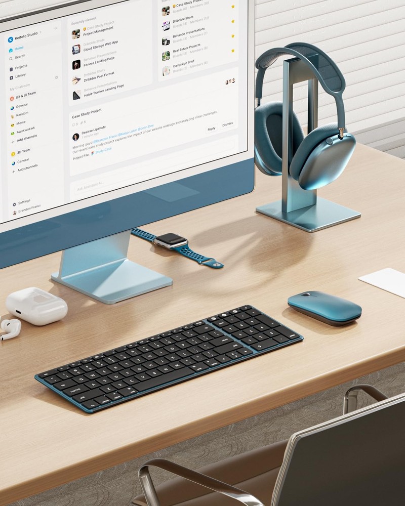 Bluetooth Keyboard & Mouse Combo SKM64-2 Rechargeable Slim Wireless for Mac