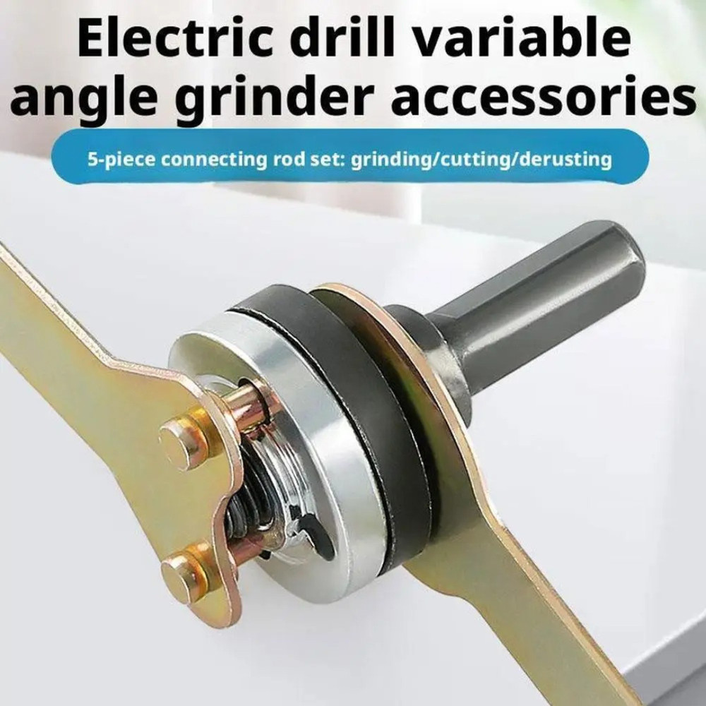 10mm 5Pcs Drill to Angle Grinder Adapter Set - Variable Rod Converter Tools