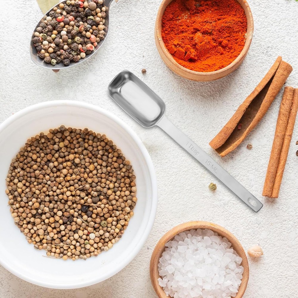 2PCS 1 Tablespoon Stainless Steel Single Measuring Spoon 15 ml Rectangular Indiv
