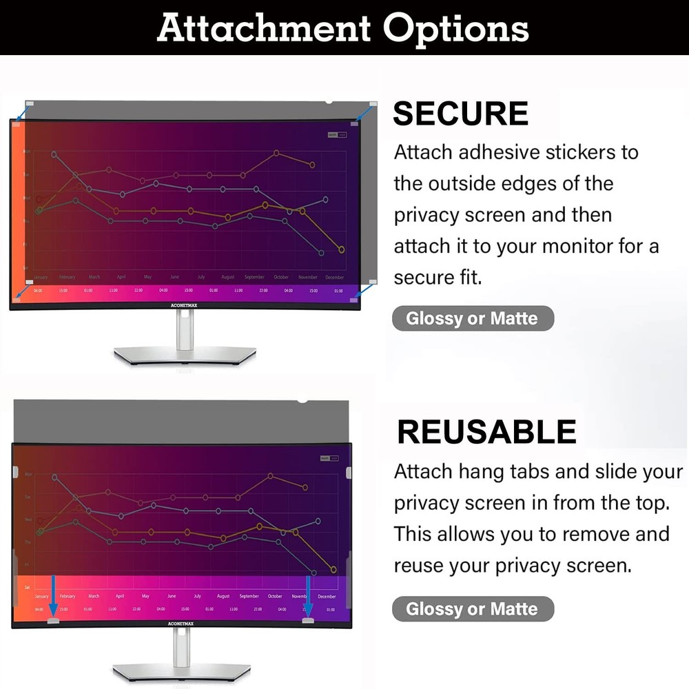 20 Inch 169 Computer Privacy Screen Filter Shield Anti Glare Blue Light PC