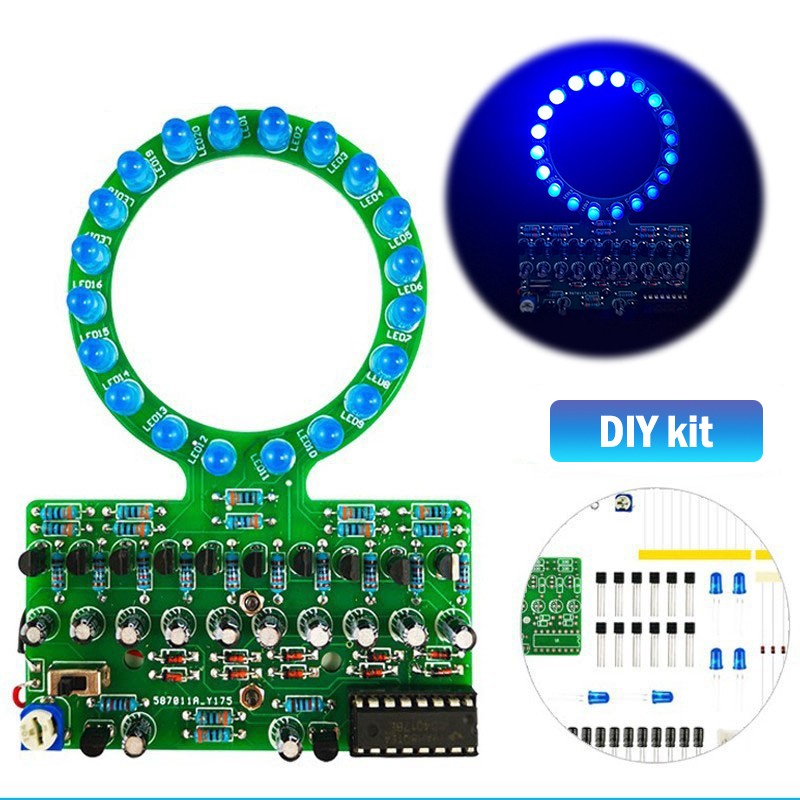 D4017 Ring Shaped Gradient LED Water Lamp DIY Electronic Kit For Physics Teachin