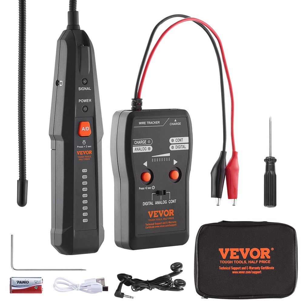 VEVOR Underground Cable Locator 6.5 FT Max. Detection Depth Wire Break Detector