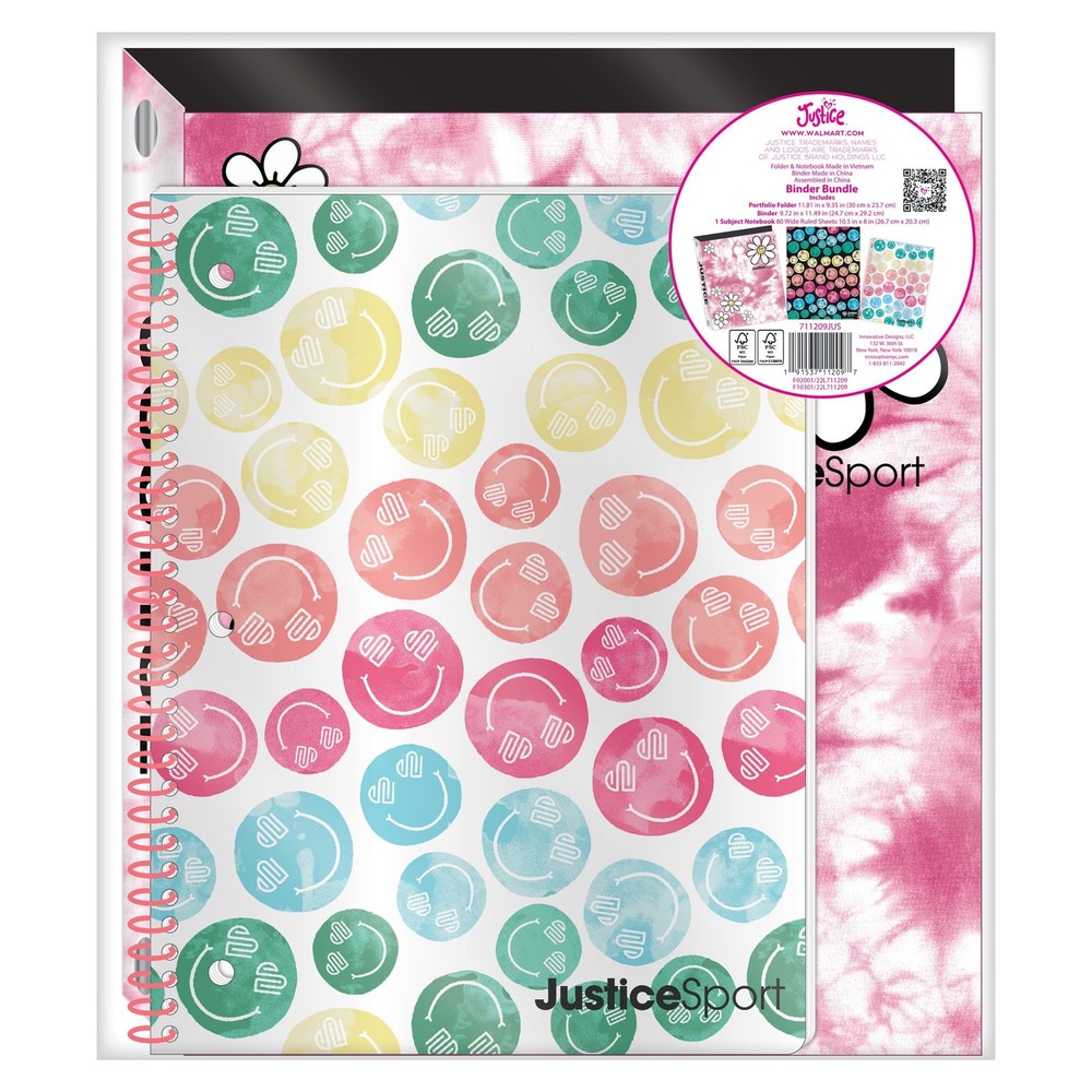 Justice Groovy Vibes Binder Bundle, 3 Pieces