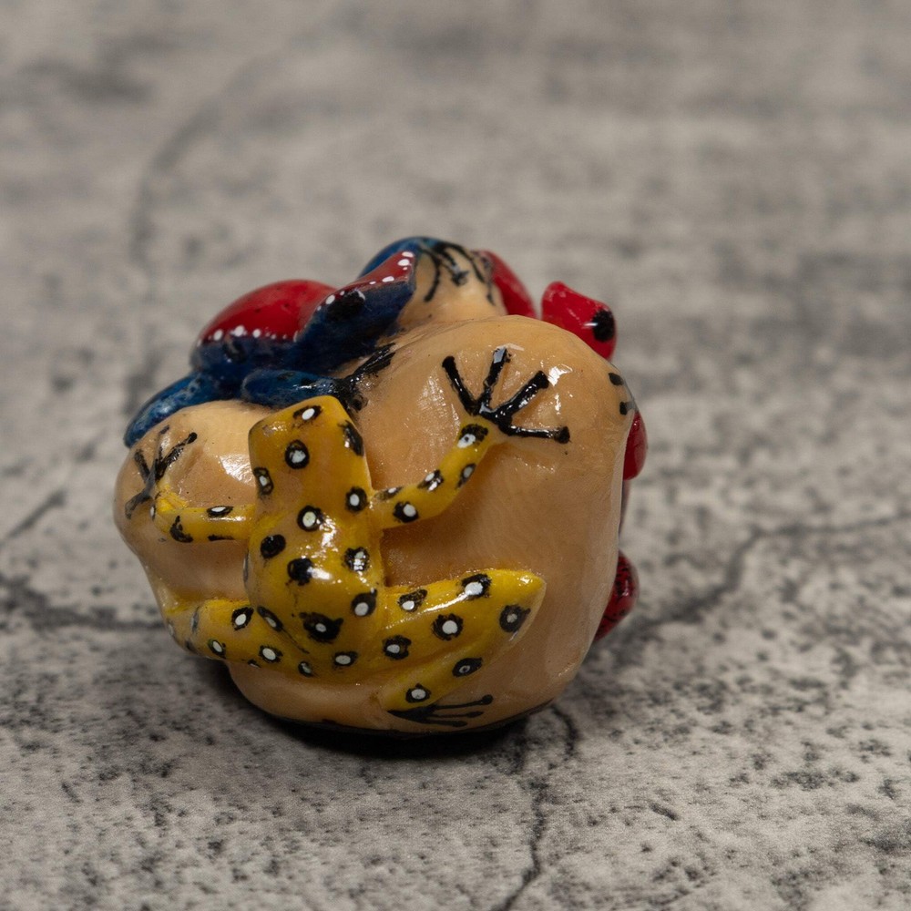 Multiple Poison Dart Frog Tagua Carving