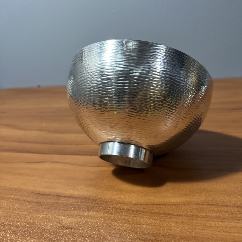 Vintage Zanetto Studio Hammered Silverplate Footed Bowl