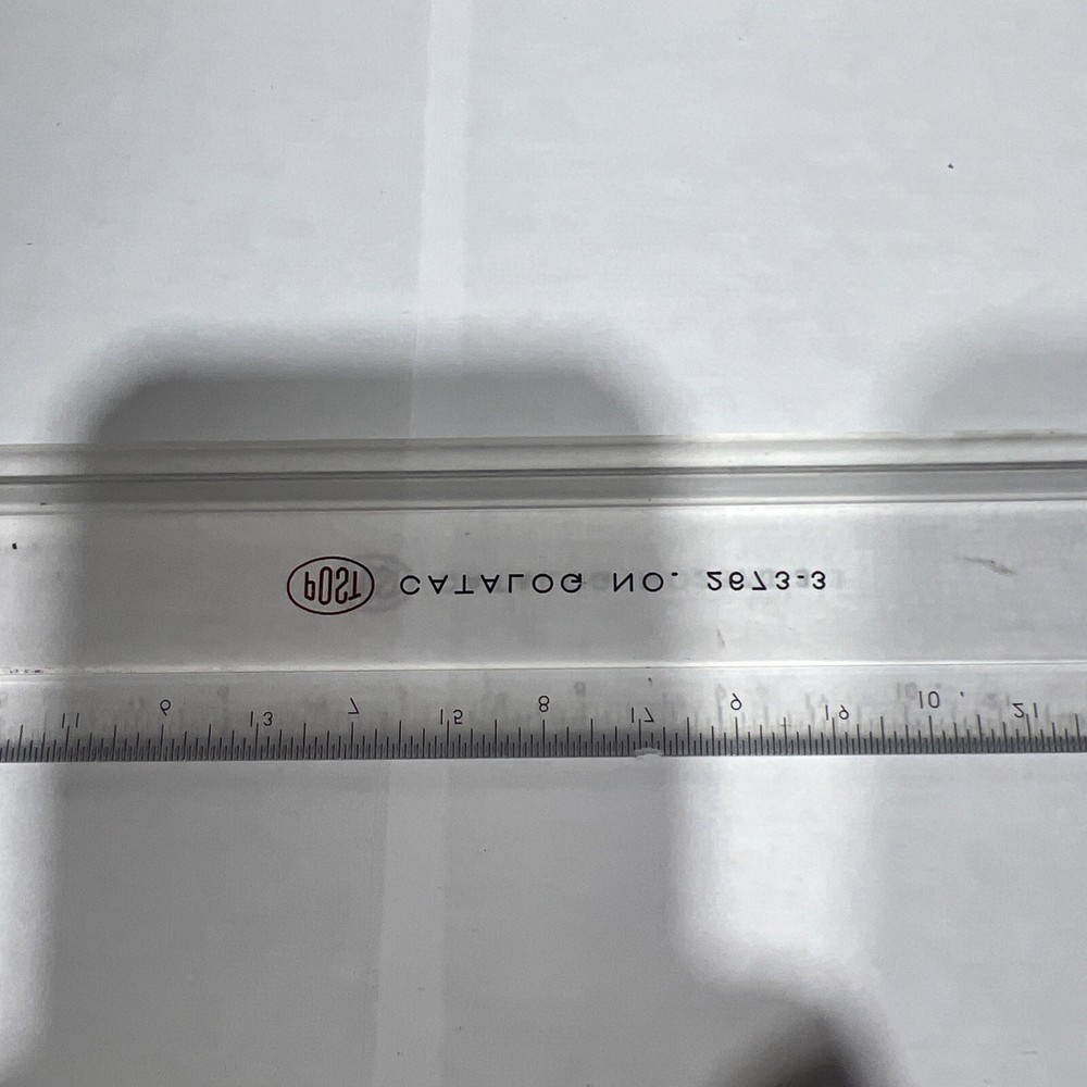 Vtg Post 2673-3 Drafting Machine Lucite Clear Plastic Scale Ruler. Used Surplus