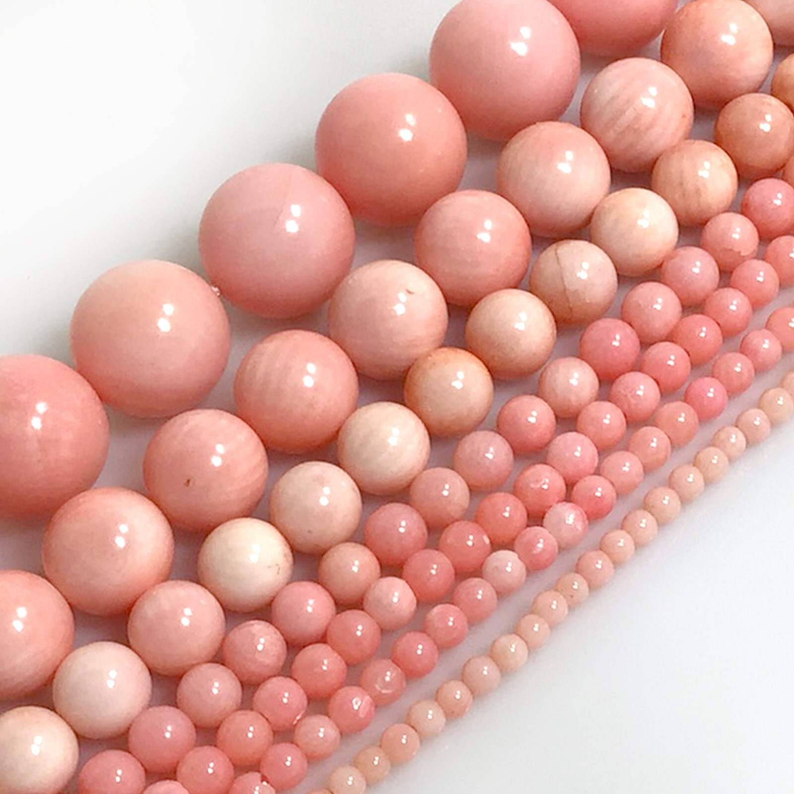Pink Coral Angel Skin Smooth Round Loose Beads 15" 2mm 3mm 4mm 6mm 8mm 10mm
