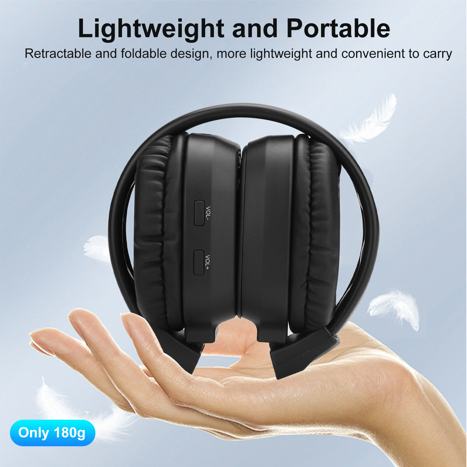 Portable FM Radio Wireless Headphones Headset Stereo Foldable Receivers Over-Ear