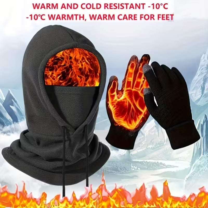 3pcs Windproof and Cold Resistant Warmth Set with Thickened Windproof