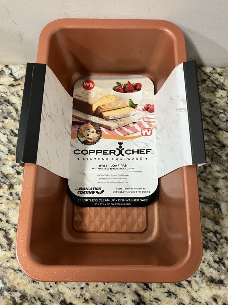 New Copper Chef Diamond Bakeware 9”x5” Loaf Pan Non Stick
